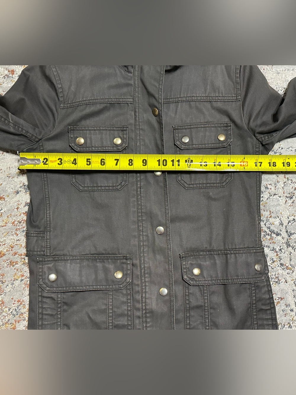 J. Crew Relaxed Boyfriend Field Jacket Olive Green Utility gold Buttons XS - Picture 7 of 13